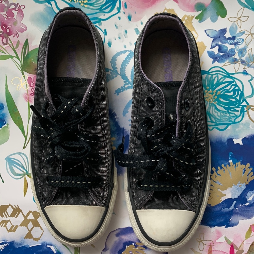 Vintage Converse All Stars Sneakers Black with Silver Details